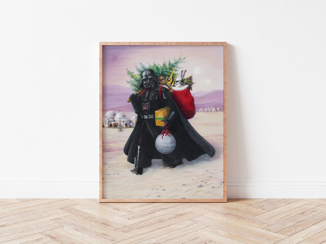 SANTA VADER - Christmas Art Print